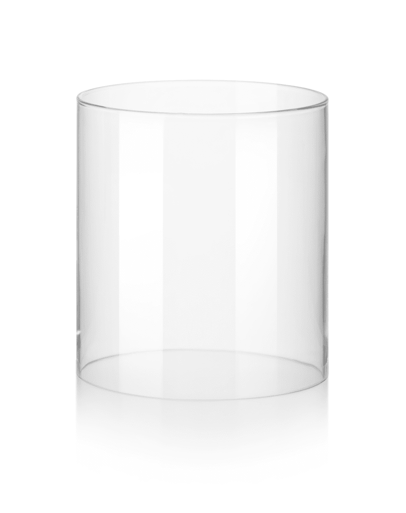 Windlicht Glas-Zylinder Ersatz, Mundgeblasen, Klar – Höhe 20cm, Öffnung 8cm