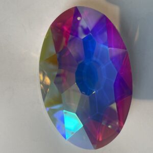 Kristall Prisma oval zum hängen Feng shui Sun Catcher irisierend Höhe 11 cm Breite 4,5 cm mit Faden zum aufhängen