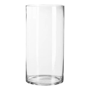 Zylindrische Glasvase mundgeblasen Höhe 50 cm Ø 20 cm Klarglas