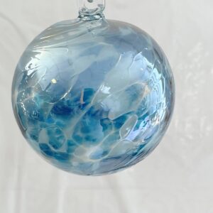 Kugel zum hängen bunte Glaskugel petrol mundgeblasenes Kristallglas Durchmesser ca. 10 cm