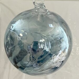Kugel zum hängen bunte Glaskugel petrol mundgeblasenes Kristallglas Durchmesser ca. 10 cm