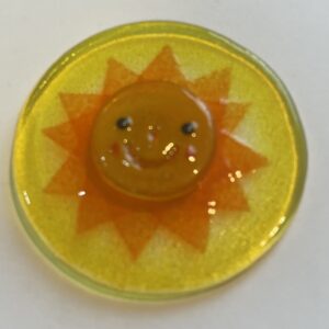 Sonne aus Glas mit Magnet Serie Lilia Durchmesser 9 cm Glas gelb orange rot Glasstärke ca. 0,8 cm