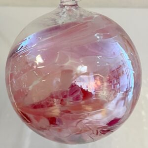 Kugel zum hängen bunte Glaskugel rosa klar mundgeblasenes Kristallglas Durchmesser ca. 10 cm