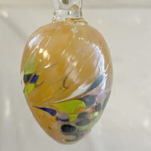 Glas Ei zum hängen bunt Osterei Amber bunt Höhe 8,5 cm Durchmesser 4,8 cm