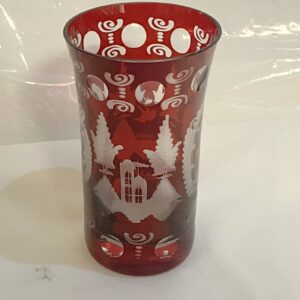 Egermann antiker Becher rubinrot geschliffen Höhe ca. 12 cm und Durchmesser 7 cm