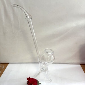 Schnapspfeife klares Kristall Glas Höhe 24-29 cm Breite 14 cm bis 16 cm mundgeblasen
